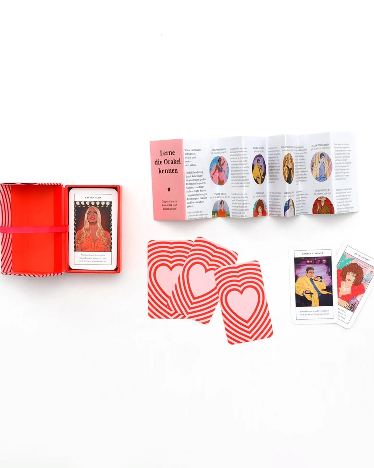 Laurence King Publishing - LIEBES - ORAKEL MINI Tarotkarten - Spiel - ROSA ECK