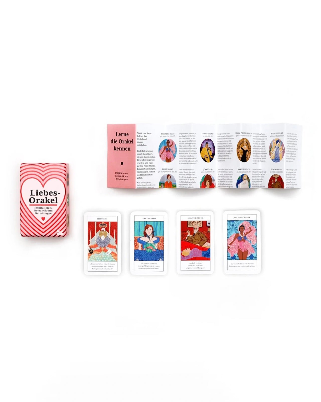 Laurence King Publishing - LIEBES - ORAKEL MINI Tarotkarten - Spiel - ROSA ECK