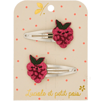 Luciole et Petit Pois - BERRY RASPBERRY Mini - Haarspangen (2er - Set) - ROSA ECK