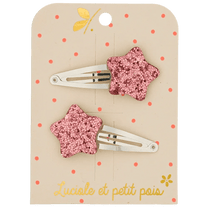 Luciole et Petit Pois - BUBBLE STAR Mini - Haarspangen • Raspberry (2er - Set) - ROSA ECK