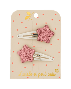 Luciole et Petit Pois - BUBBLE STAR Mini - Haarspangen • Raspberry (2er - Set) - ROSA ECK