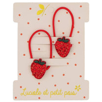 Luciole et Petit Pois - ERDBEERE Mini - Haargummis (2er - Set) - ROSA ECK