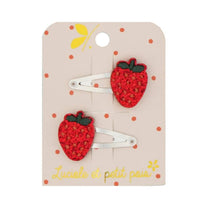 Luciole et Petit Pois - ERDBEERE Mini - Haarspangen (2er - Set) - ROSA ECK