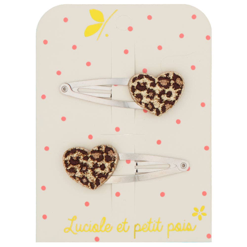 Luciole et Petit Pois - LEO HERZ Mini-Haarspangen (2er-Set) - ROSA ECK