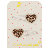 Luciole et Petit Pois - LEO HERZ Mini-Haarspangen (2er-Set) - ROSA ECK