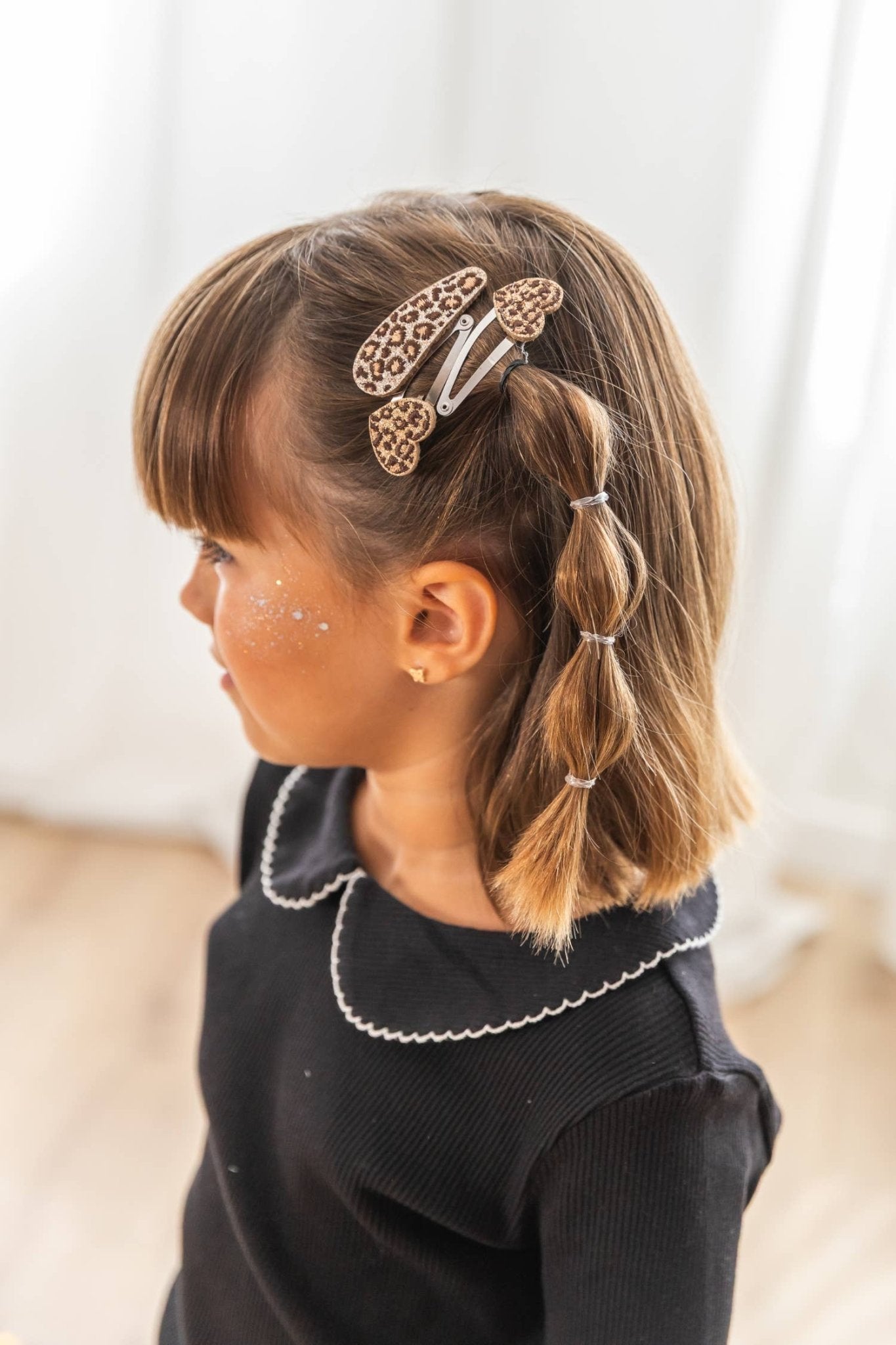 Luciole et Petit Pois - LEO HERZ Mini-Haarspangen (2er-Set) - ROSA ECK