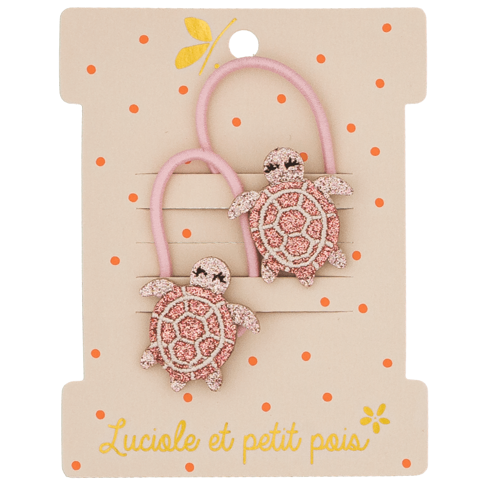 Luciole et Petit Pois - LULU THE TURTLE Mini-Haargummis (2er-Set) - ROSA ECK