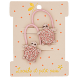 Luciole et Petit Pois - LULU THE TURTLE Mini-Haargummis (2er-Set) - ROSA ECK