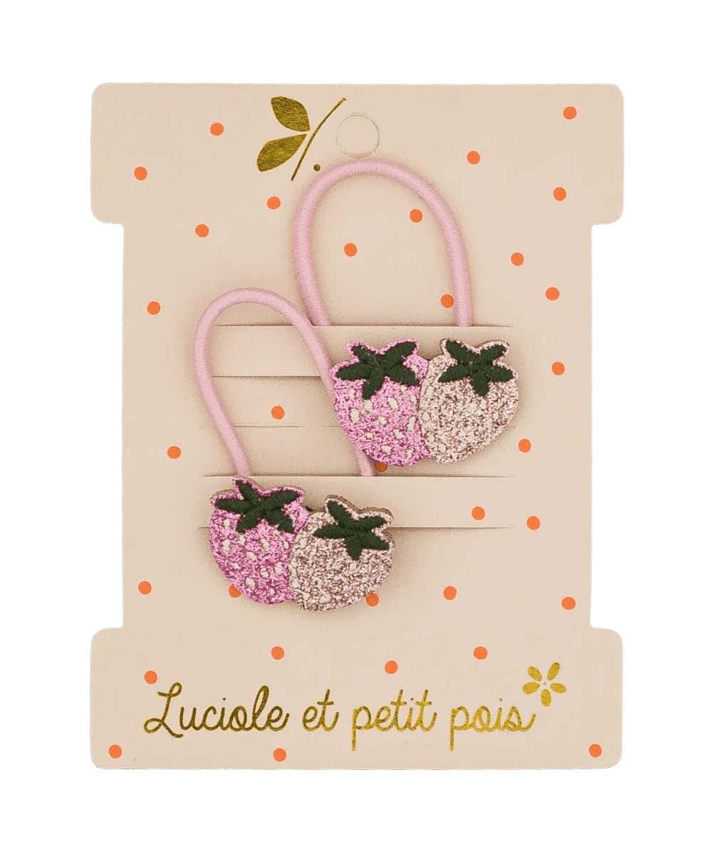 Luciole et Petit Pois - STRAWBIE THE STRAWBERRIES Mini - Haargummis (2er - Set) - ROSA ECK