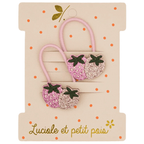 Luciole et Petit Pois - STRAWBIE THE STRAWBERRIES Mini - Haargummis (2er - Set) - ROSA ECK