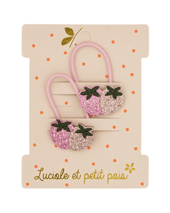 Luciole et Petit Pois - STRAWBIE THE STRAWBERRIES Mini - Haargummis (2er - Set) - ROSA ECK