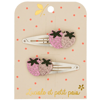 Luciole et Petit Pois - STRAWBIE THE STRAWBERRIES Mini - Haarspangen (2er - Set) - ROSA ECK