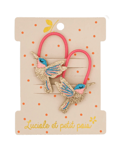 Luciole et Petit Pois - SUNNY THE HUMMINGBIRD Mini - Haargummis (2er - Set) - ROSA ECK