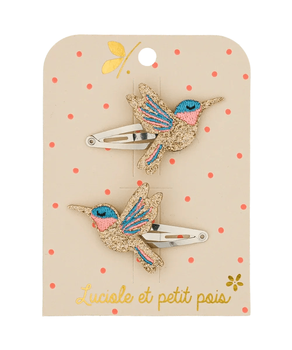 Luciole et Petit Pois - SUNNY THE HUMMINGBIRD Mini - Haarspangen (2er - Set) - ROSA ECK