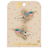 Luciole et Petit Pois - SUNNY THE HUMMINGBIRD Mini - Haarspangen (2er - Set) - ROSA ECK