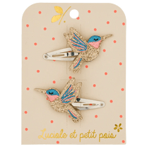 Luciole et Petit Pois - SUNNY THE HUMMINGBIRD Mini - Haarspangen (2er - Set) - ROSA ECK