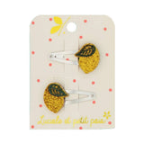 Luciole et Petit Pois - ZITRONE Mini - Haarspangen (2er - Set) - ROSA ECK