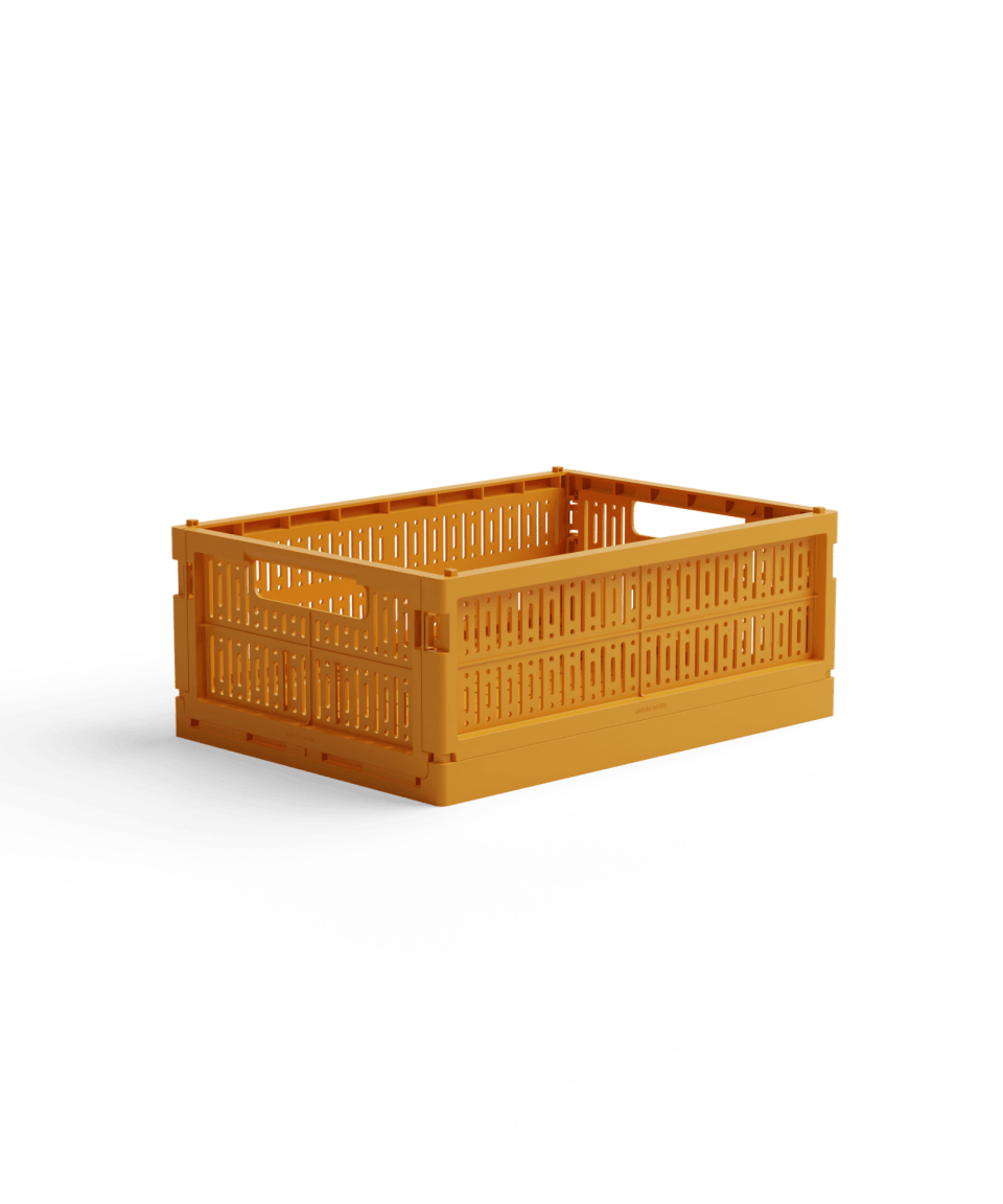 Made Crate - Klappbox Midi Mustard - ROSA ECK - Gelb, ,