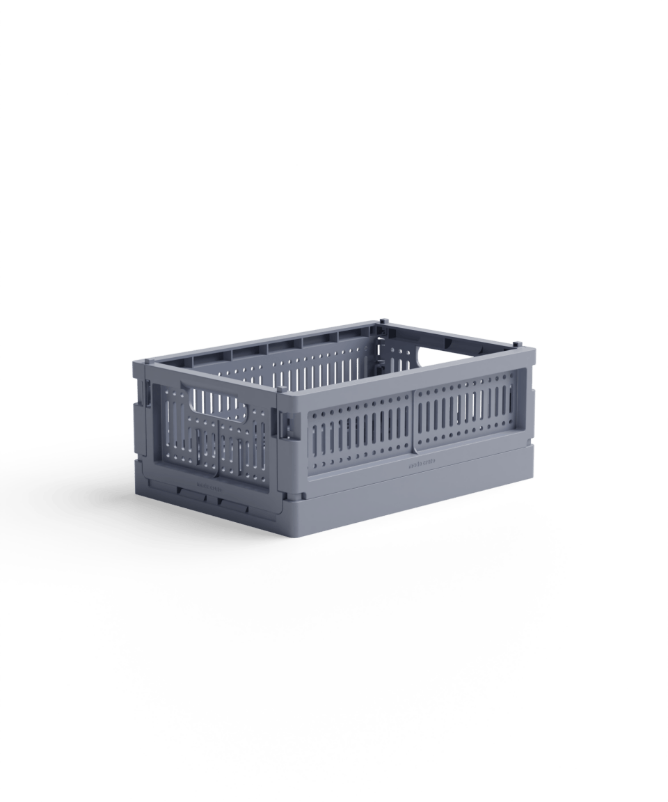 Made Crate - Klappbox Mini Blue Grey - ROSA ECK - Grau, ,