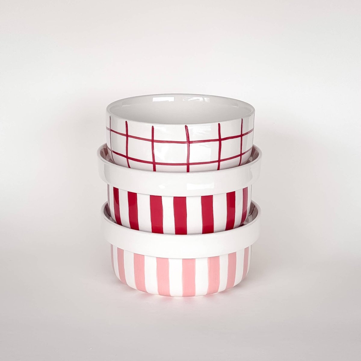 Magazin Minori - GRID Schale mit Linienraster • tramonto red - Schüssel - ROSA ECK Concept Store
