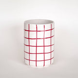 Magazin Minori - GRID Vase mit Linienraster • tramonto red - Vase - ROSA ECK Concept Store