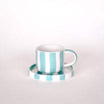 Magazin Minori - STRIPES Espressotasse mit Untersetzer • Amalfi Mint - ROSA ECK