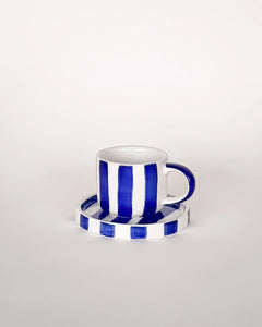 Magazin Minori - STRIPES Espressotasse mit Untersetzer • mare blue - ROSA ECK Concept Store