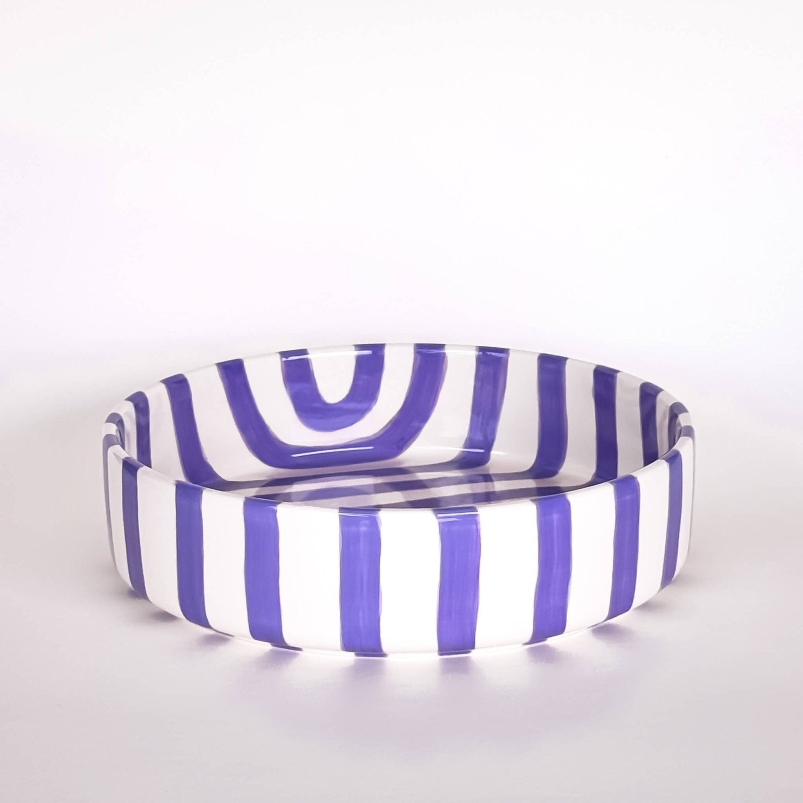 Magazin Minori - STRIPES Große Schale mit Streifen • Palazzo Purple - Schüssel - ROSA ECK