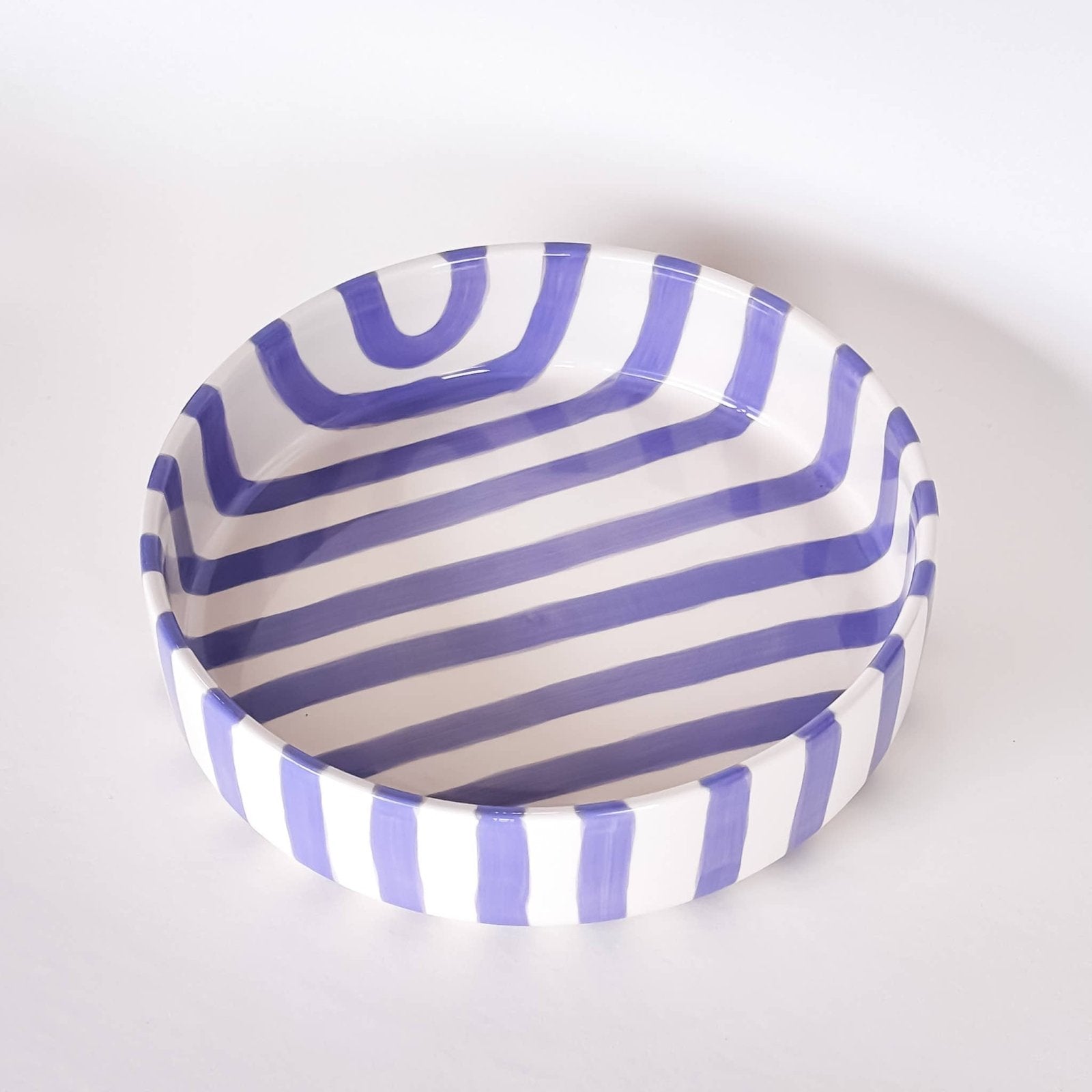 Magazin Minori - STRIPES Große Schale mit Streifen • Palazzo Purple - Schüssel - ROSA ECK