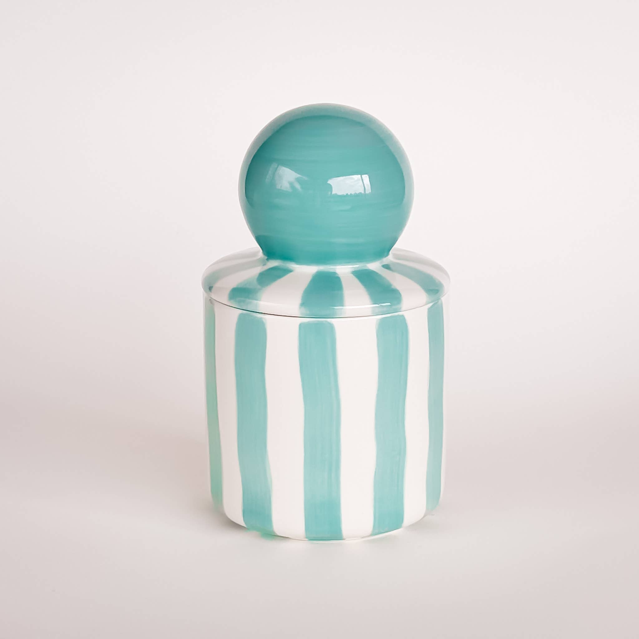 Magazin Minori - STRIPES Kerze im Keramikgefäß • Amalfi Mint - ROSA ECK
