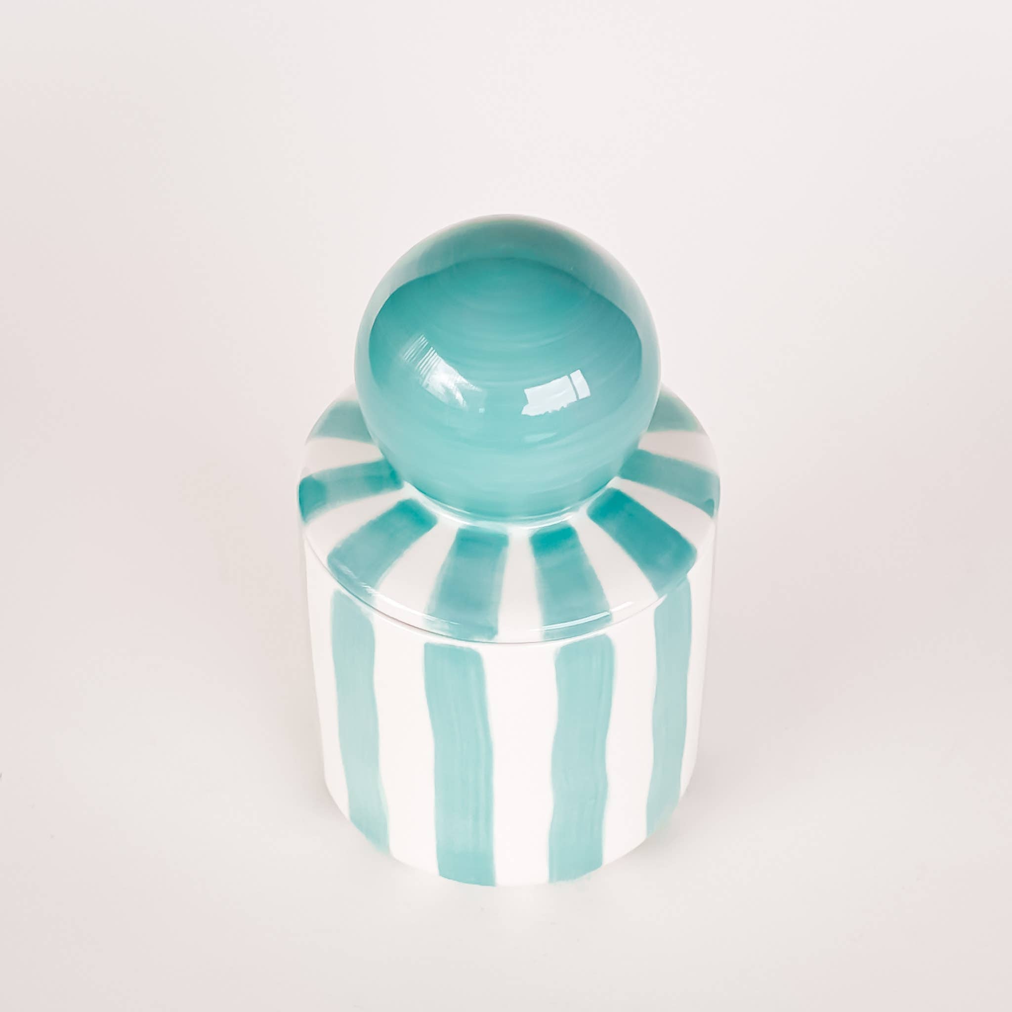 Magazin Minori - STRIPES Kerze im Keramikgefäß • Amalfi Mint - ROSA ECK