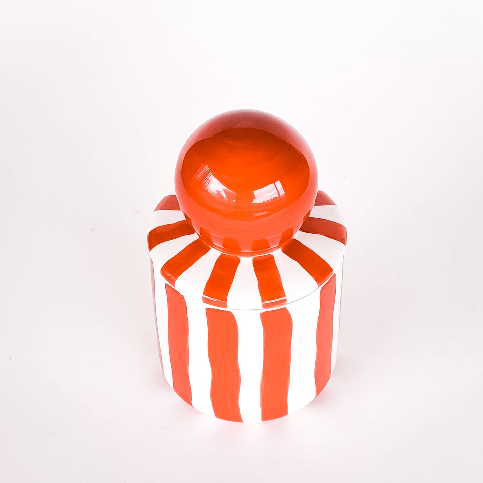 Magazin Minori - STRIPES Kerze im Keramikgefäß • Cotto Orange - ROSA ECK