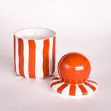 Magazin Minori - STRIPES Kerze im Keramikgefäß • Cotto Orange - ROSA ECK