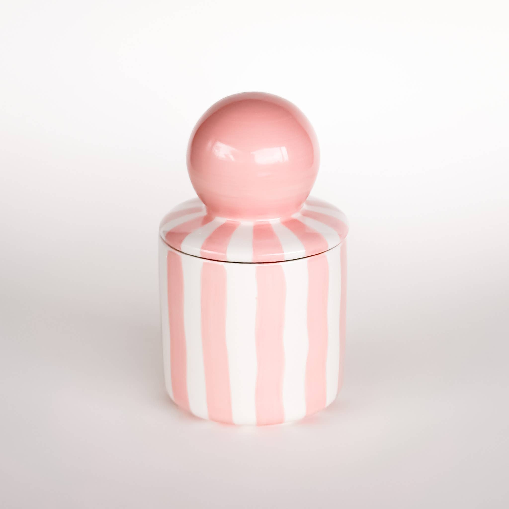 Magazin Minori - STRIPES Kerze im Keramikgefäß • incanto rose - ROSA ECK