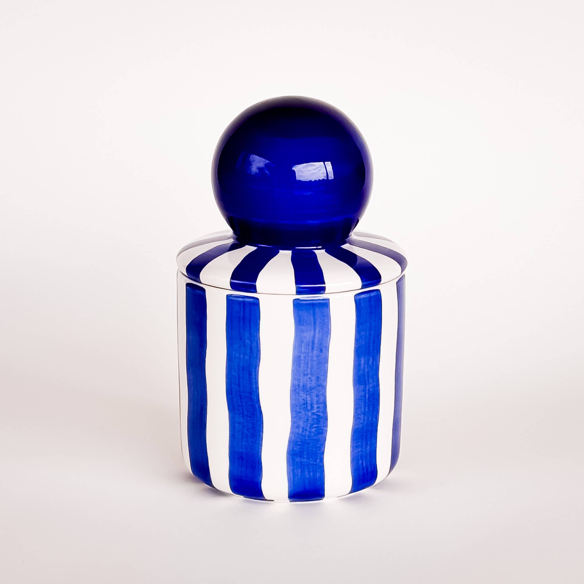 Magazin Minori - STRIPES Kerze im Keramikgefäß • mare blue - ROSA ECK