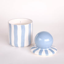 Magazin Minori - STRIPES Kerze im Keramikgefäß • morning azzurro - ROSA ECK