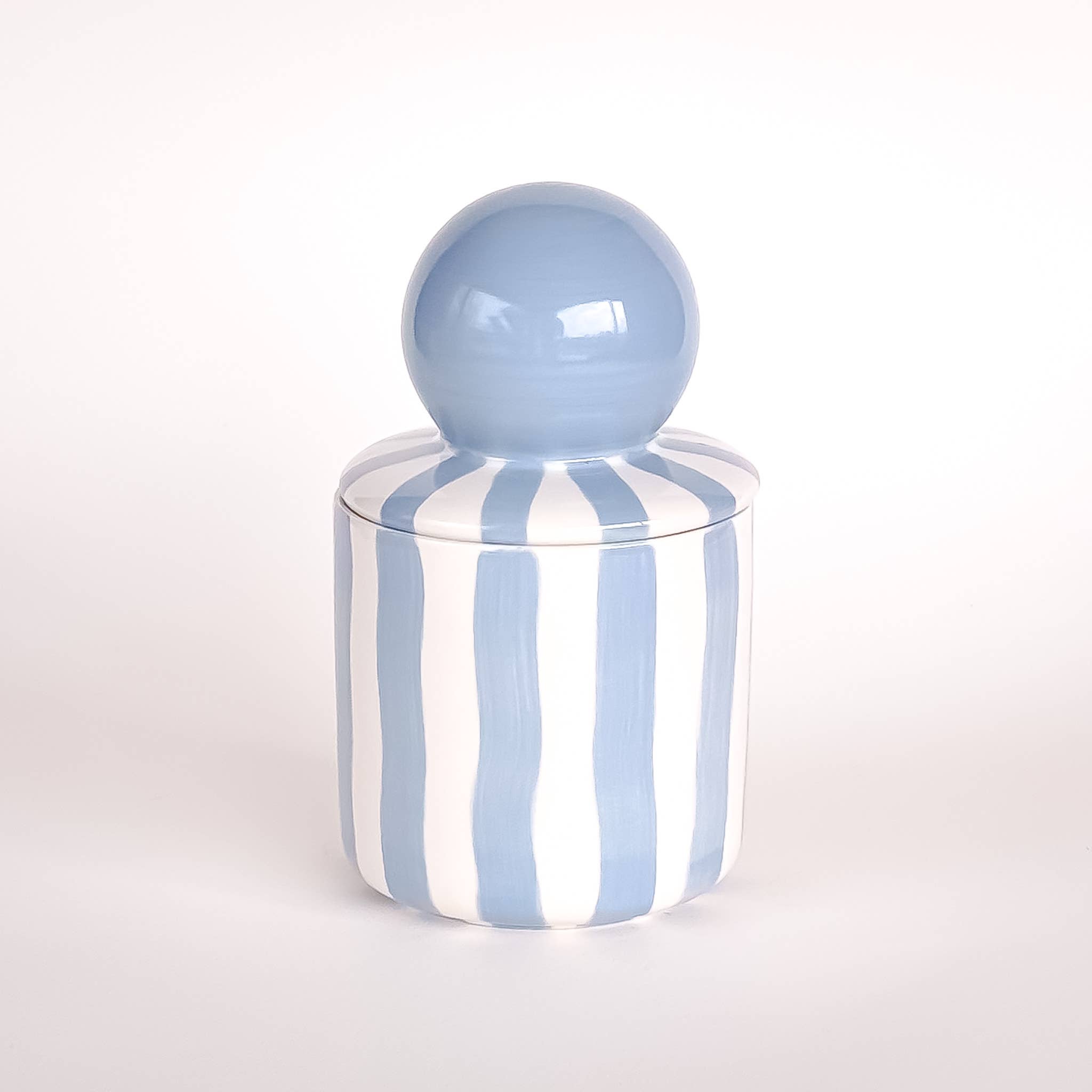 Magazin Minori - STRIPES Kerze im Keramikgefäß • morning azzurro - ROSA ECK