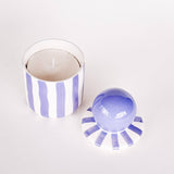 Magazin Minori - STRIPES Kerze im Keramikgefäß • Palazzo Purple - ROSA ECK
