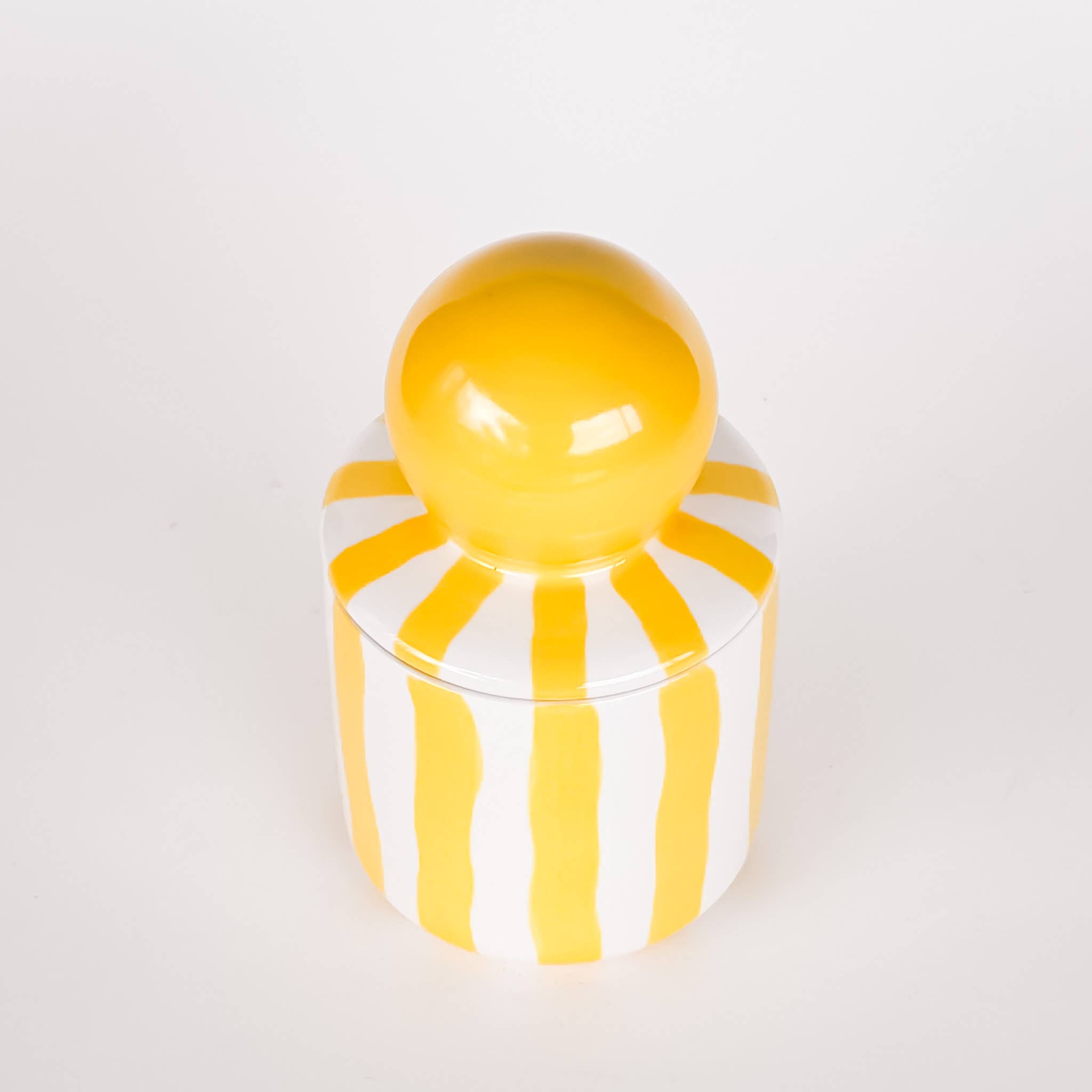 Magazin Minori - STRIPES Kerze im Keramikgefäß • spiaggia yellow - ROSA ECK