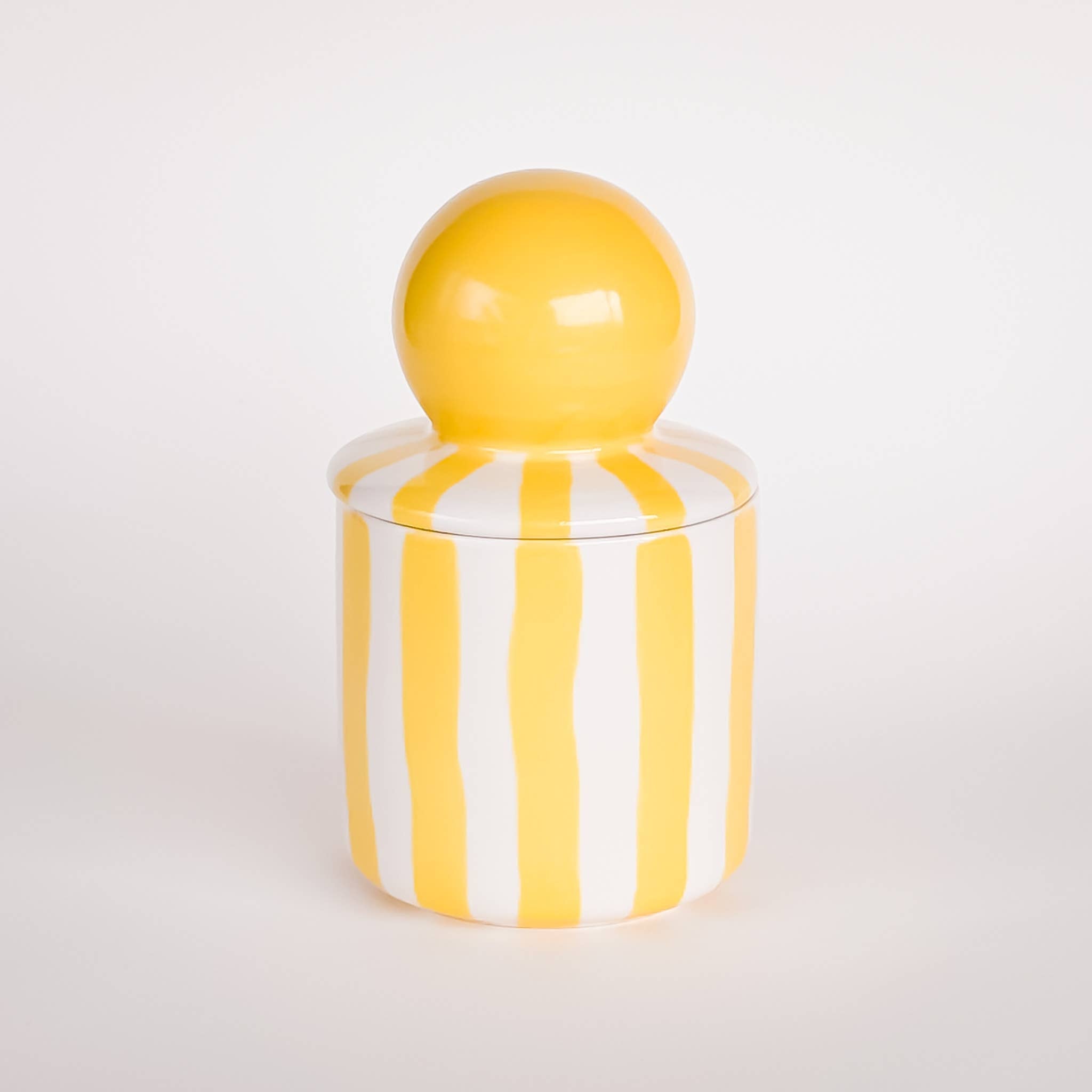 Magazin Minori - STRIPES Kerze im Keramikgefäß • spiaggia yellow - ROSA ECK