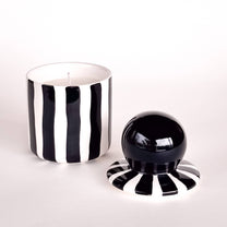 Magazin Minori - STRIPES Kerze im Keramikgefäß • vulcano black - ROSA ECK