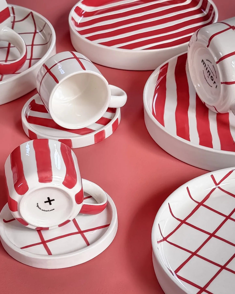 Magazin Minori - STRIPES Tasse (300 ml) • tramonto red - ROSA ECK Concept Store