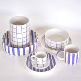 Magazin Minori - STRIPES Tasse mit Streifen • Palazzo Purple - Kaffee - und Teetasse - ROSA ECK