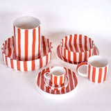 Magazin Minori - STRIPES Tasse mit Streifen • Terracotta Orange - Kaffee - und Teetasse - ROSA ECK