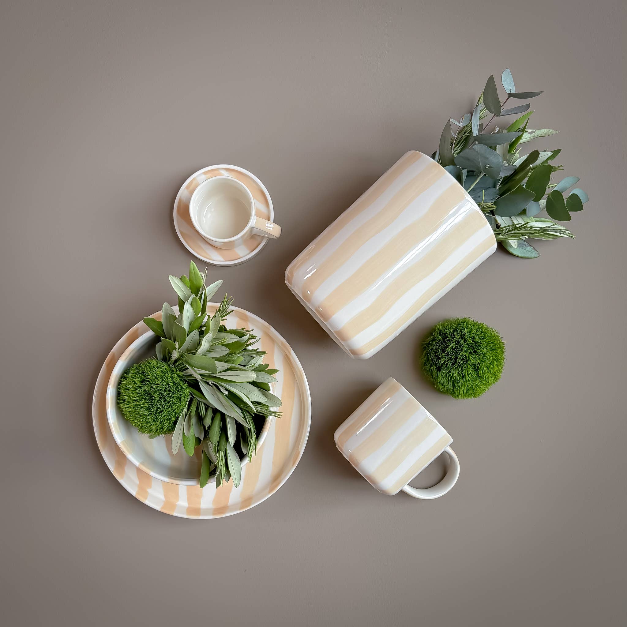 Magazin Minori - STRIPES Teller | boho beige - ROSA ECK - Beige, ,