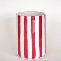 Magazin Minori - STRIPES Vase mit Streifen • tramonto red - Vase - ROSA ECK Concept Store