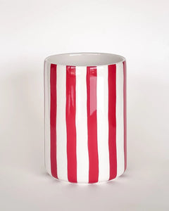 Magazin Minori - STRIPES Vase mit Streifen • tramonto red - Vase - ROSA ECK Concept Store