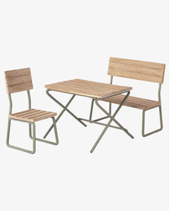 Maileg - Gartenset • Tisch, Stühle & Bank - ROSA ECK