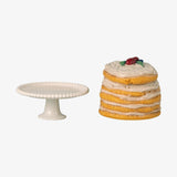 Maileg - Partykuchen und Kuchenplatte für Puppenhaus • Off-White - ROSA ECK