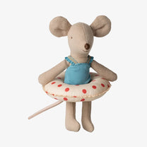 Maileg - Strandmaus mit Schwimmring • Kleine Schwester - Rot gepunktet - ROSA ECK